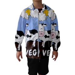 Friends Not Food - Cute Cow Hooded Wind Breaker (kids) by Valentinaart