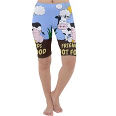 Friends Not Food - Cute Cow, Pig And Chicken Cropped Leggings  by Valentinaart