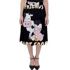 Friends Not Food - Cute Cow, Pig And Chicken Folding Skater Skirt by Valentinaart