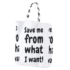 Save Me From What I Want Giant Grocery Zipper Tote by Valentinaart