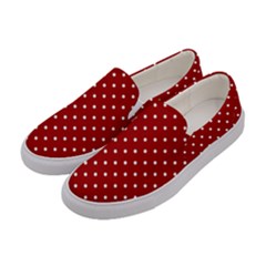Red Polka Dots Women s Canvas Slip Ons by jumpercat