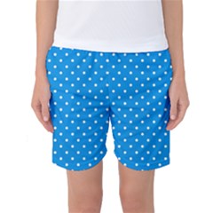 Blue Polka Dots Women s Basketball Shorts by jumpercat