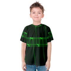 Background Signal Light Glow Green Kids  Cotton Tee