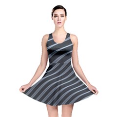 Metal Steel Stripped Creative Reversible Skater Dress