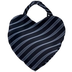 Metal Steel Stripped Creative Giant Heart Shaped Tote