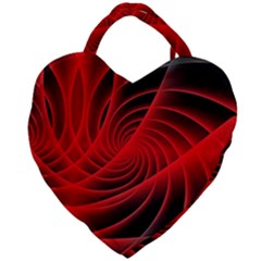 Red Abstract Art Background Digital Giant Heart Shaped Tote by Nexatart