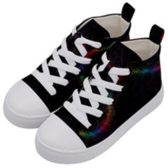 Background Light Glow Lines Colors Kid s Mid-top Canvas Sneakers by Nexatart