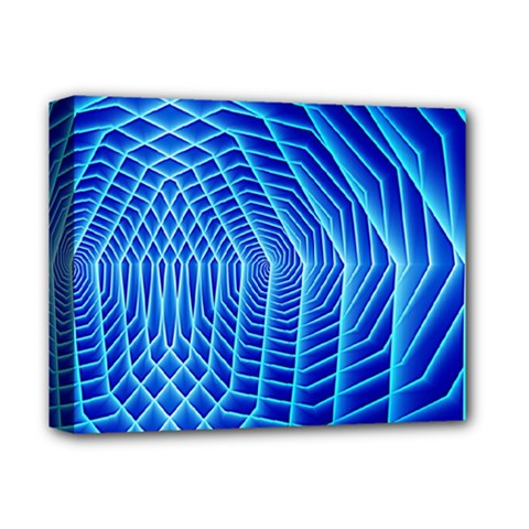 Blue Background Light Glow Abstract Art Deluxe Canvas 14  X 11 