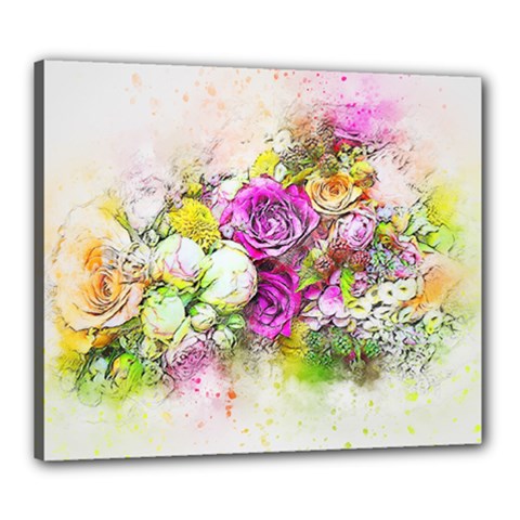 Flowers Bouquet Art Nature Canvas 24  X 20 