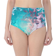 Background Art Abstract Watercolor High-waist Bikini Bottoms