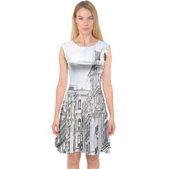 Architecture Building Design Capsleeve Midi Dress by Nexatart