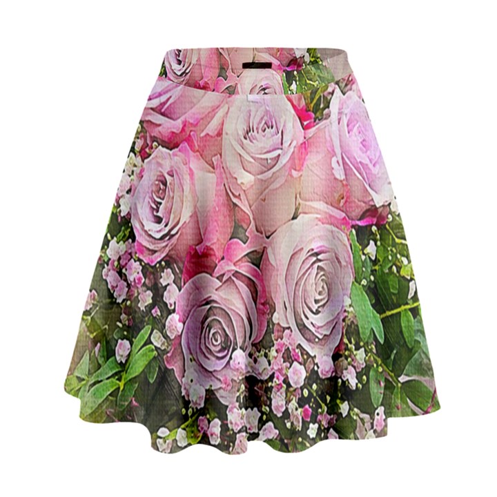 Flowers Bouquet Wedding Art Nature High Waist Skirt