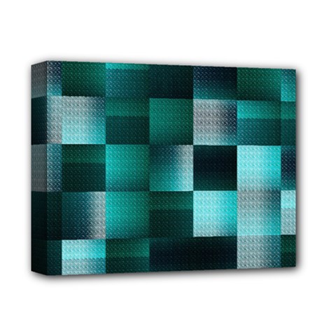Background Squares Metal Green Deluxe Canvas 14  X 11  by Nexatart
