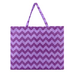 Background Fabric Violet Zipper Large Tote Bag