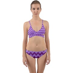 Background Fabric Violet Wrap Around Bikini Set by Nexatart