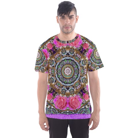 Roses In A Color Cascade Of Freedom And Peace Men s Sports Mesh Tee by pepitasart