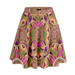 Jungle Flowers In Paradise  Lovely Chic Colors High Waist Skirt by pepitasart