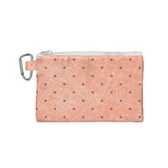 Dot Peach Canvas Cosmetic Bag (small) by snowwhitegirl