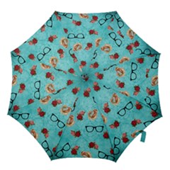 Vintage Glasses Blue Hook Handle Umbrellas (medium) by snowwhitegirl