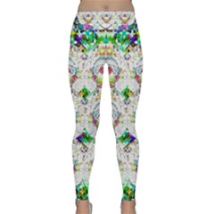 Nine Little Cartoon Dogs In The Green Grass Classic Yoga Leggings by pepitasart