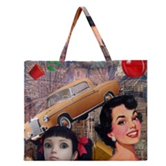 Out In The City Zipper Large Tote Bag by snowwhitegirl