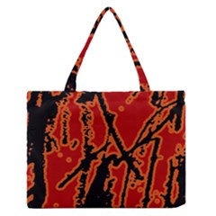 Vivid Abstract Grunge Texture Zipper Medium Tote Bag by dflcprints