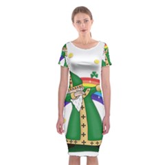  St  Patrick  Dabbing Classic Short Sleeve Midi Dress by Valentinaart