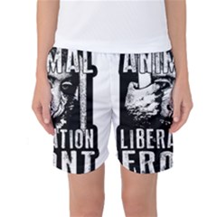 Animal Liberation Front - Chimpanzee  Women s Basketball Shorts by Valentinaart