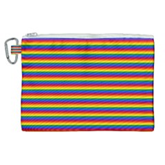 Horizontal Gay Pride Rainbow Flag Pin Stripes Canvas Cosmetic Bag (xl) by PodArtist