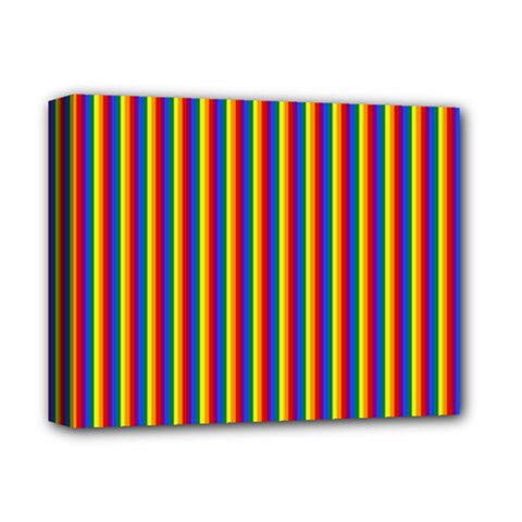 Vertical Gay Pride Rainbow Flag Pin Stripes Deluxe Canvas 14  X 11  by PodArtist