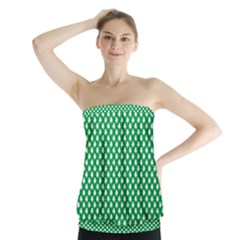  White Shamrocks On Green St  Patrick s Day Ireland Strapless Top by PodArtist