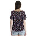 Futuristic Geometric Pattern V-Neck Flutter Sleeve Top View2