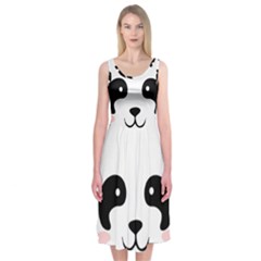 Panda  Midi Sleeveless Dress by Valentinaart