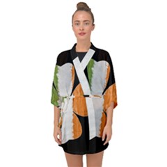 Irish Clover Half Sleeve Chiffon Kimono by Valentinaart