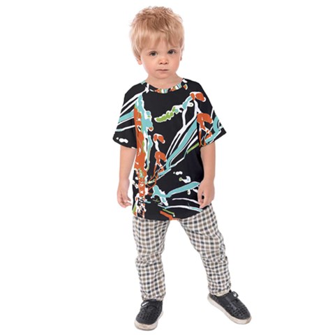 Multicolor Abstract Design Kids Raglan Tee by dflcprints