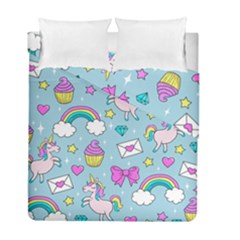 Cute Unicorn Pattern Duvet Cover Double Side (full/ Double Size) by Valentinaart