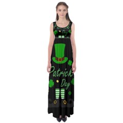 St Patricks Leprechaun Empire Waist Maxi Dress by Valentinaart
