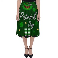 St Patricks Leprechaun Folding Skater Skirt by Valentinaart