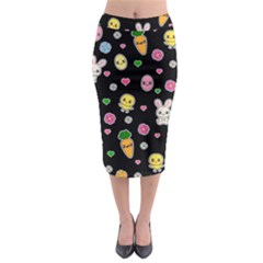 Easter Kawaii Pattern Midi Pencil Skirt by Valentinaart