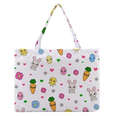 Easter Kawaii Pattern Zipper Medium Tote Bag by Valentinaart