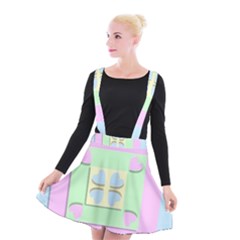 Hearts 3d Decoration Design Love Suspender Skater Skirt