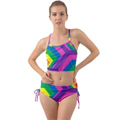 Geometric Rainbow Spectrum Colors Mini Tank Bikini Set