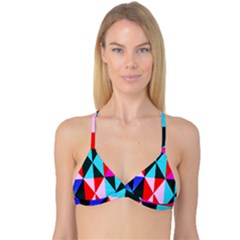 Geometric Pattern Design Angles Reversible Tri Bikini Top
