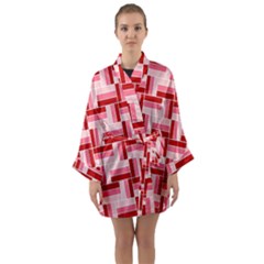 Pink Red Burgundy Pattern Stripes Long Sleeve Kimono Robe by Nexatart
