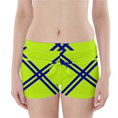 Stripes Angular Diagonal Lime Green Boyleg Bikini Wrap Bottoms by Nexatart