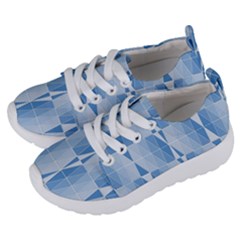 Blue Monochrome Geometric Design Kids  Lightweight Sports Shoes