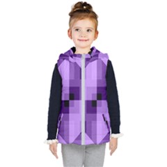 Purple Geometric Cotton Fabric Kid s Puffer Vest