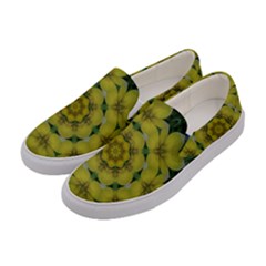 Fantasy Plumeria Decorative Real And Mandala Women s Canvas Slip Ons by pepitasart