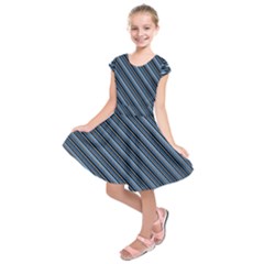 Diagonal Stripes Pinstripes Kids  Short Sleeve Dress
