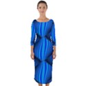 Abstract Waves Motion Psychedelic Quarter Sleeve Midi Bodycon Dress View1